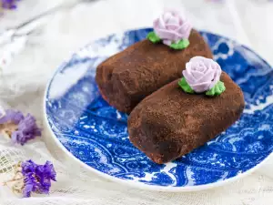 Шоколадови ролове с ориз и малини