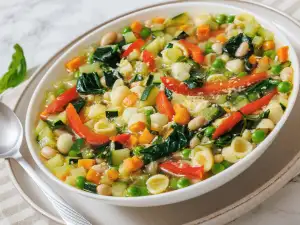 Супа Минестроне със зеленчуци и паста