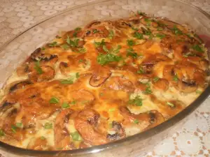 Телешки пържоли с гъби и сирене