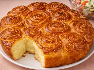 Пухкава българска питка със сирене