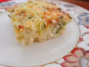 Тиквички с ориз и грах