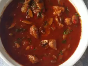 Гулаш с телешко, гъби и зеленчуци