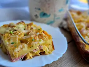 Редена запеканка с картофи и шунка