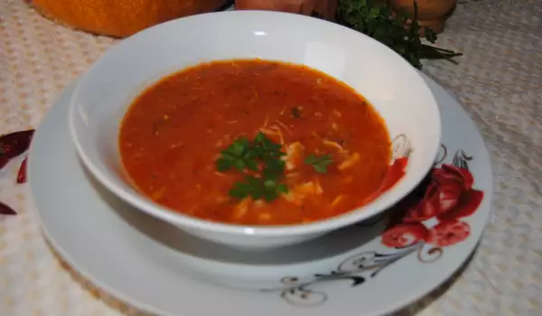 Гъста доматена супа с фиде