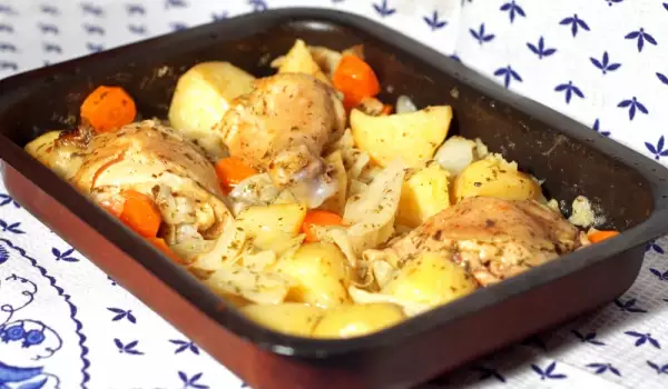 Пилешко с картофи и зеленчуци