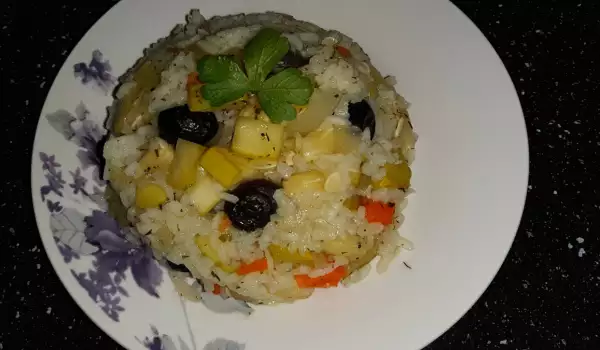 Тиквички с ориз и маслини на фурна