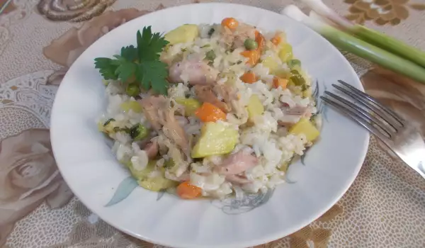 Ориз с пиле и зеленчуци на фурна