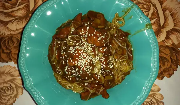 Оризови спагети по азиатски