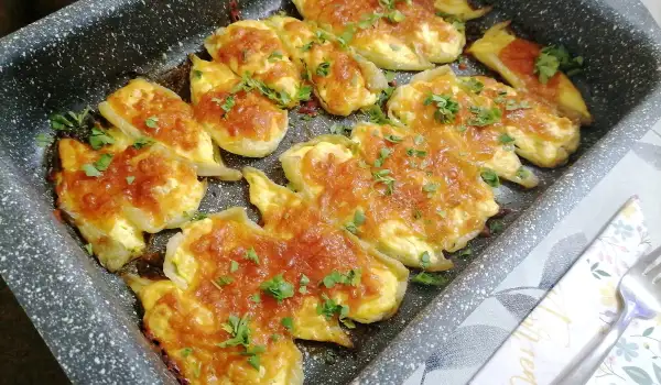 Пълнени чушки с яйца и извара за тънка талия