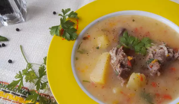 Фермерска супа с патешко и зеленчуци