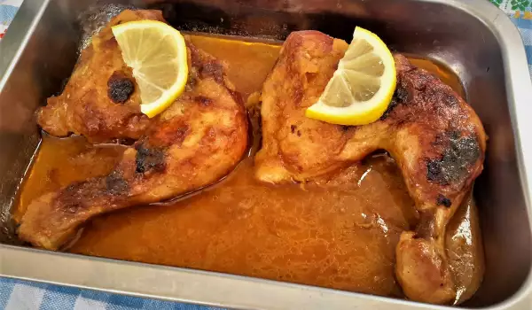 Печени пилешки бутчета в марината