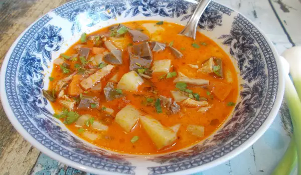 Супа от агнешки комплект и зеленчуци