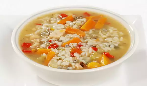 Супа от праз с ориз и маслини