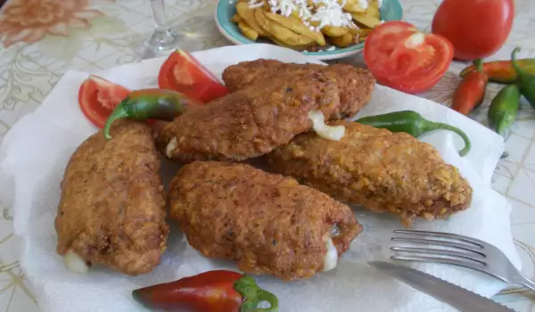 Пълнени шницели с моркови и чушки