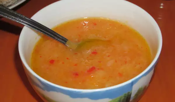Крем супа от карфиол и печена чушка