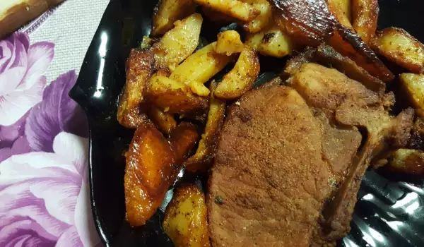 Свинско в плик с картофи