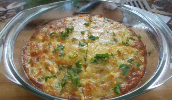 Запечени яйца с тиквички и сирене