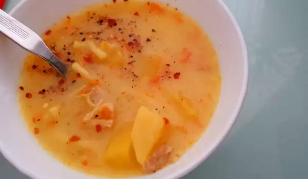 Заешка супа с варена застройка