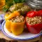 Пълнени чушки с булгур и кайма по гръцки