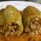 Пълнени чушки с ориз и корени за супа