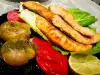 Сьомга с картофи и чушки