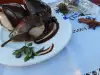 Поширани круши с шоколадов сироп